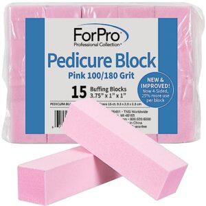 ForPro Pink Pedicure Nail Buffer Block